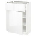 IKEA METOD МЕТОД / MAXIMERA МАКСИМЕРА Напольный шкаф с ящиком / дверцей, белый / Ringhult белый, 60x37 см 09454732 094.547.32