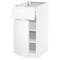 IKEA METOD МЕТОД / MAXIMERA МАКСИМЕРА Напольный шкаф с ящиком / дверцей, белый / Voxtorp матовый белый, 40x60 см 89466892 894.668.92