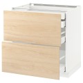 IKEA METOD МЕТОД / MAXIMERA МАКСИМЕРА Напольный шкаф с ящиками, белый / Askersund узор светлый ясень, 80x60 см 79215842 | 792.158.42