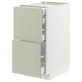 IKEA METOD МЕТОД / MAXIMERA МАКСИМЕРА Напольный шкаф с ящиками, белый / Stensund светло-зеленый, 40x60 см 29487232 | 294.872.32