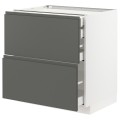 IKEA METOD МЕТОД / MAXIMERA МАКСИМЕРА Напольный шкаф с ящиками, белый / Voxtorp темно-серый, 80x60 см 09309962 | 093.099.62