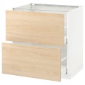 IKEA METOD МЕТОД / MAXIMERA МАКСИМЕРА Напольный шкаф с ящиками, белый / Askersund узор светлый ясень, 80x60 см 39215839 | 392.158.39