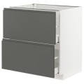 IKEA METOD МЕТОД / MAXIMERA МАКСИМЕРА Напольный шкаф с ящиками, белый / Voxtorp темно-серый, 80x60 см 29309956 | 293.099.56
