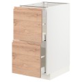 IKEA METOD МЕТОД / MAXIMERA МАКСИМЕРА Напольный шкаф с ящиками, белый / Voxtorp имитация дуб, 40x60 см 19402785 | 194.027.85