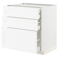 IKEA METOD МЕТОД / MAXIMERA МАКСИМЕРА Напольный шкаф с ящиками, белый Enköping / белый имитация дерева, 80x60 см 49473390 494.733.90