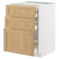 IKEA METOD / MAXIMERA Напольный шкаф с ящиками, белый / дуб Forsbacka, 60x60 см 59509119 595.091.19