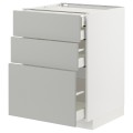 IKEA METOD / MAXIMERA Напольный шкаф с ящиками, белый / Хавсторп светло-серый, 60x60 см 09539326 095.393.26