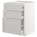 IKEA METOD МЕТОД / MAXIMERA МАКСИМЕРА Напольный шкаф с ящиками, белый / Lerhyttan светло-серый, 60x60 см 79274313 792.743.13