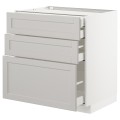 IKEA METOD МЕТОД / MAXIMERA МАКСИМЕРА Напольный шкаф с ящиками, белый / Lerhyttan светло-серый, 80x60 см 29274315 292.743.15