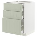 IKEA METOD МЕТОД / MAXIMERA МАКСИМЕРА Напольный шкаф с ящиками, белый / Stensund светло-зеленый, 60x60 см 79486292 794.862.92