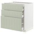 IKEA METOD МЕТОД / MAXIMERA МАКСИМЕРА Напольный шкаф с ящиками, белый / Stensund светло-зеленый, 80x60 см 79486428 794.864.28