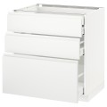 IKEA METOD МЕТОД / MAXIMERA МАКСИМЕРА Напольный шкаф с ящиками, белый / Voxtorp матовый белый, 80x60 см 29112097 291.120.97