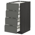 IKEA METOD МЕТОД / MAXIMERA МАКСИМЕРА Напольный шкаф с ящиками, черный / Voxtorp темно-серый, 40x60 см 89309915 | 893.099.15