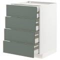 IKEA METOD МЕТОД / MAXIMERA МАКСИМЕРА Напольный шкаф с ящиками, белый / Bodarp серо-зеленый, 60x60 см 89316874 | 893.168.74