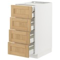 IKEA METOD / MAXIMERA Напольный шкаф с ящиками, белый / дуб Forsbacka, 40x60 см 29509125 295.091.25