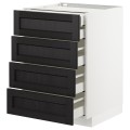 IKEA METOD МЕТОД / MAXIMERA МАКСИМЕРА Напольный шкаф с ящиками, белый / Lerhyttan черная морилка, 60x60 см 39257532 | 392.575.32