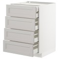 IKEA METOD МЕТОД / MAXIMERA МАКСИМЕРА Напольный шкаф с ящиками, белый / Lerhyttan светло-серый, 60x60 см 49274319 | 492.743.19