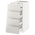 IKEA METOD МЕТОД / MAXIMERA МАКСИМЕРА Напольный шкаф с ящиками, белый / Ringhult светло-серый, 40x60 см 09141736 091.417.36