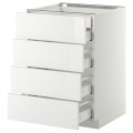 IKEA METOD МЕТОД / MAXIMERA МАКСИМЕРА Напольный шкаф с ящиками, белый / Ringhult белый, 60x60 см 59911691 | 599.116.91