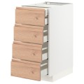IKEA METOD МЕТОД / MAXIMERA МАКСИМЕРА Напольный шкаф с ящиками, белый / Voxtorp имитация дуб, 40x60 см 69402735 694.027.35