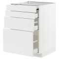IKEA METOD МЕТОД / MAXIMERA МАКСИМЕРА Напольный шкаф с выдвижной столешницей / 3 ящика, белый / Stensund белый, 60x60 см 19433471 194.334.71