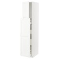 IKEA METOD МЕТОД / MAXIMERA МАКСИМЕРА Высокий шкаф полки / ящики, белый Enköping / белый имитация дерева, 40x60x200 см 19473565 | 194.735.65