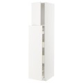 IKEA METOD МЕТОД / MAXIMERA МАКСИМЕРА Высокий шкаф полки / ящики, белый / Veddinge белый, 40x60x200 см 89470097 | 894.700.97