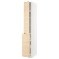 IKEA METOD МЕТОД / MAXIMERA МАКСИМЕРА Высокий шкаф 3 ящика / 1 дверь / 2 полки, белый / Askersund узор светлый ясень, 40x60x240 см 99462493 | 994.624.93