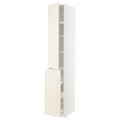 IKEA METOD МЕТОД / MAXIMERA МАКСИМЕРА Высокий шкаф 3 ящика / 1 дверь / 2 полки, белый / Bodbyn кремовый, 40x60x240 см 69467897 | 694.678.97