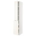 IKEA METOD МЕТОД / MAXIMERA МАКСИМЕРА Высокий шкаф 3 ящика / 1 дверь / 2 полки, белый / Vallstena белый 59507422 595.074.22