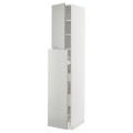 IKEA METOD / MAXIMERA Высокий шкаф полки / ящики, белый / Хавсторп светло-серый, 40x60x220 см 09539213 | 095.392.13