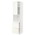 IKEA METOD МЕТОД / MAXIMERA МАКСИМЕРА Высокий шкаф для СВЧ / дверца / 3 ящика, белый / Vallstena белый 99507463 | 995.074.63