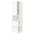 IKEA METOD МЕТОД / MAXIMERA МАКСИМЕРА Высокий шкаф для микроволновки с дверями / 2 ящика, белый Enköping / белый имитация дерева, 60x60x220 см 59473587 | 594.735.87