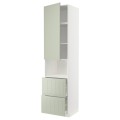 IKEA METOD МЕТОД / MAXIMERA МАКСИМЕРА Высокий шкаф для микроволновки с дверями / 2 ящика, белый / Stensund светло-зеленый, 60x60x240 см 59486561 | 594.865.61