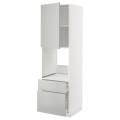 IKEA METOD / MAXIMERA Высокий шкаф для духовки с дверцей / ящиками, белый / Хавсторп светло-серый, 60x60x200 см 09538020 | 095.380.20