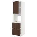 IKEA METOD МЕТОД / MAXIMERA МАКСИМЕРА Высокий шкаф для духовки с дверцей / ящиками, белый / Sinarp коричневый, 60x60x220 см 99465774 | 994.657.74