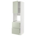 IKEA METOD МЕТОД / MAXIMERA МАКСИМЕРА Высокий шкаф для духовки с дверцей / ящиками, белый / Stensund светло-зеленый, 60x60x220 см 59486617 | 594.866.17