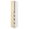 IKEA METOD МЕТОД / MAXIMERA МАКСИМЕРА Шкаф высокий 2 двери / 4 ящика, белый / Askersund узор светлый ясень, 40x60x220 см 79461833 | 794.618.33