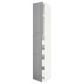 IKEA METOD МЕТОД / MAXIMERA МАКСИМЕРА Шкаф высокий 2 двери / 4 ящика, белый / Bodbyn серый, 40x60x240 см 59455017 594.550.17