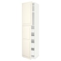 IKEA METOD МЕТОД / MAXIMERA МАКСИМЕРА Шкаф высокий 2 двери / 4 ящика, белый / Bodbyn кремовый, 60x60x240 см 59456465 | 594.564.65