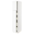 IKEA METOD МЕТОД / MAXIMERA МАКСИМЕРА Шкаф высокий 2 двери / 4 ящика, белый Enköping / белый имитация дерева, 40x60x200 см 79473567 | 794.735.67