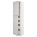 IKEA METOD МЕТОД / MAXIMERA МАКСИМЕРА Шкаф высокий 2 двери / 4 ящика, белый / Lerhyttan светло-серый, 60x60x240 см 19462656 | 194.626.56