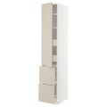 IKEA METOD МЕТОД / MAXIMERA МАКСИМЕРА Высокий шкаф с полками / ящиками, белый / Havstorp бежевый, 40x60x220 см 69426755 694.267.55