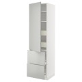 IKEA METOD / MAXIMERA Высокий шкаф с полками / ящиками, белый / Хавсторп светло-серый, 60x60x220 см 79538149 795.381.49