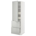 IKEA METOD / MAXIMERA Высокий шкаф с полками / ящиками, белый / Хавсторп светло-серый, 60x60x200 см 89538016 | 895.380.16