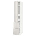 IKEA METOD МЕТОД / MAXIMERA МАКСИМЕРА Высокий шкаф с полками / ящиками, белый / Ringhult светло-серый, 40x60x220 см 49345779 | 493.457.79