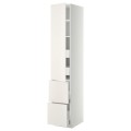 IKEA METOD МЕТОД / MAXIMERA МАКСИМЕРА Высокий шкаф с полками / ящиками, белый / Veddinge белый, 40x60x220 см 29364698 293.646.98