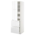 IKEA METOD МЕТОД / MAXIMERA МАКСИМЕРА Высокий шкаф с полками / ящиками, белый / Voxtorp глянцевый / белый, 60x60x200 см 39356018 | 393.560.18