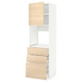 IKEA METOD МЕТОД / MAXIMERA МАКСИМЕРА Высокий шкаф для духовки, белый / Askersund узор светлый ясень, 60x60x200 см 09467503 094.675.03