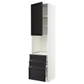 IKEA METOD МЕТОД / MAXIMERA МАКСИМЕРА Высокий шкаф для духовки, белый / Lerhyttan черная морилка, 60x60x240 см 69465209 | 694.652.09